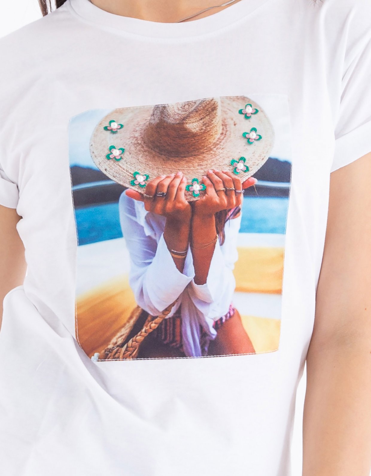 Ripped Cotton Sun hat t-shirt